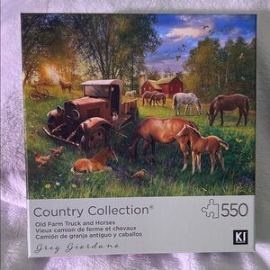 Country Collection Puzzle with Horses and Farm Scene